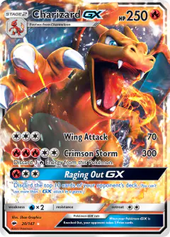 Charizard-GX 20/147 Rare Holo GX card from Burning Shadows