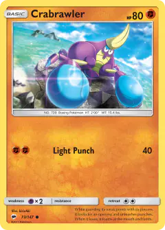Crabrawler 73/147 Common card from Burning Shadows