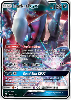 Darkrai-GX 88/147 Rare Holo GX card from Burning Shadows