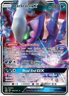 Darkrai-GX 88a/147 Rare Holo GX card from Burning Shadows
