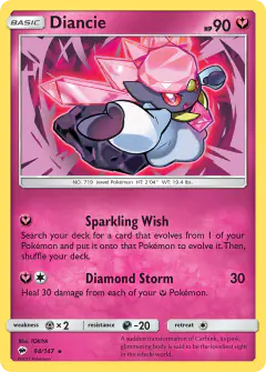 Diancie 94/147 Rare Holo card from Burning Shadows