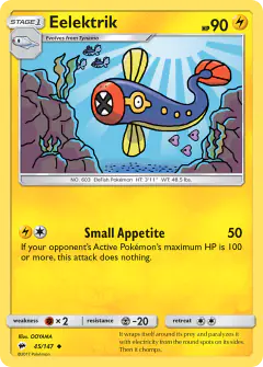 Eelektrik 45/147 Uncommon card from Burning Shadows