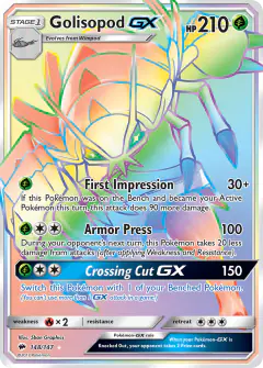 Golisopod-GX 148/147 Rare Rainbow card from Burning Shadows