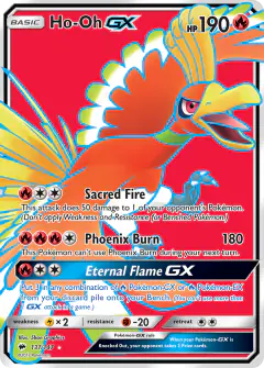 Ho-Oh-GX 131/147 Rare Ultra card from Burning Shadows