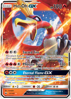 Ho-Oh-GX 21/147 Rare Holo GX card from Burning Shadows