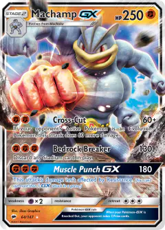 Machamp-GX 64/147 Rare Holo GX card from Burning Shadows