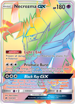 Necrozma-GX 153/147 Rare Rainbow card from Burning Shadows