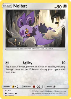 Noibat 109/147 Common card from Burning Shadows