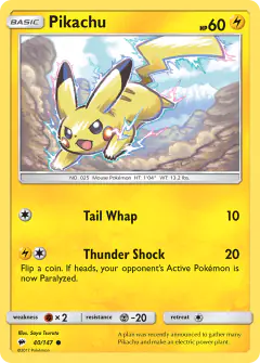 Pikachu 40/147 Common card from Burning Shadows