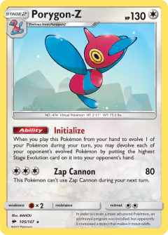 Porygon-Z 105/147 Rare Holo card from Burning Shadows