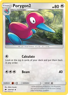 Porygon2 104/147 Uncommon card from Burning Shadows