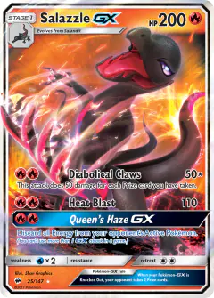 Salazzle-GX 25/147 Rare Holo GX card from Burning Shadows