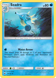 Seadra 30/147 Uncommon card from Burning Shadows