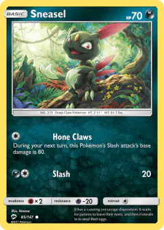 Sneasel 85/147 Common card from Burning Shadows
