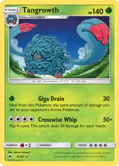 Tangrowth 8/147 Rare card from Burning Shadows