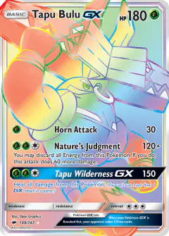 Tapu Bulu-GX 149/147 Rare Rainbow card from Burning Shadows