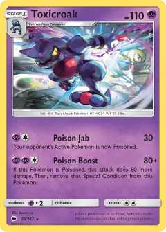 Toxicroak 55/147 Rare card from Burning Shadows