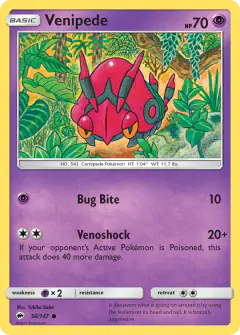 Venipede 56/147 Common card from Burning Shadows