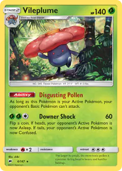 Vileplume 6/147 Rare Holo card from Burning Shadows