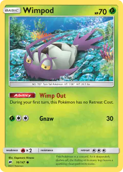 Wimpod 16/147 Common card from Burning Shadows