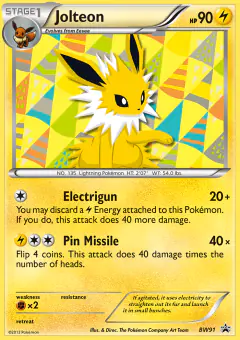 Jolteon BW91 Promo card from BW Black Star Promos
