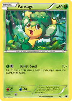 Pansage BW11 Promo card from BW Black Star Promos