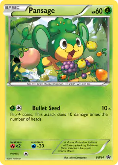 Pansage BW14 Promo card from BW Black Star Promos