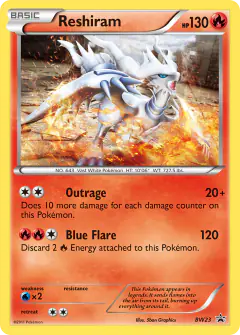 Reshiram BW23 Promo card from BW Black Star Promos