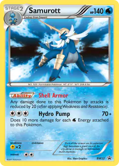 Samurott BW22 Promo card from BW Black Star Promos