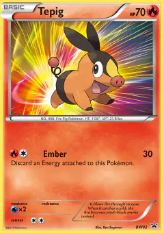 Tepig BW02 Promo card from BW Black Star Promos