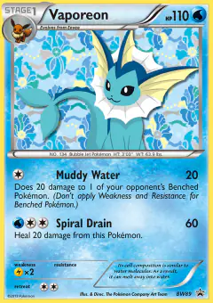Vaporeon BW89 Promo card from BW Black Star Promos