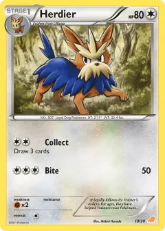 Herdier 19/30 Common card from BW Trainer Kit Excadrill