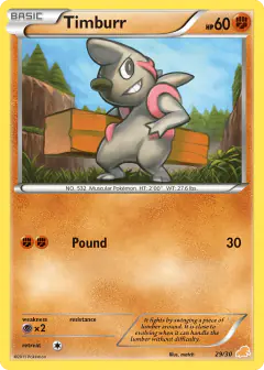 Timburr 29/30 Common card from BW Trainer Kit Excadrill
