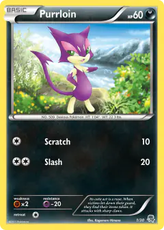 Purrloin 1/30 Common card from BW Trainer Kit Zoroark