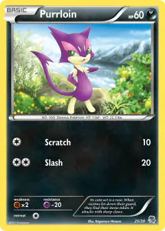Purrloin 25/30 Common card from BW Trainer Kit Zoroark