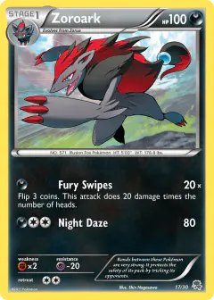 Zoroark 17/30 Common card from BW Trainer Kit Zoroark