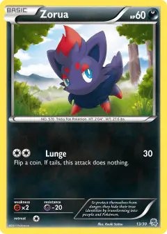 Zorua 13/30 Common card from BW Trainer Kit Zoroark