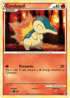 Cyndaquil 55/95 Common card from Call of Legends