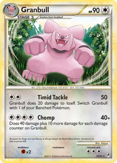 Granbull 26/95 Rare card from Call of Legends