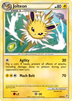 Jolteon 45/95 Uncommon card from Call of Legends