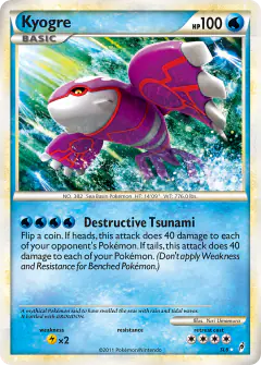 Kyogre SL6 Rare Holo card from Call of Legends