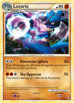 Lucario 14/95 Rare Holo card from Call of Legends