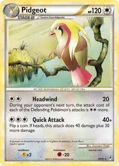 Pidgeot 30/95 Rare card from Call of Legends