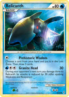 Relicanth 69/95 Common card from Call of Legends