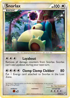 Snorlax 33/95 Rare card from Call of Legends