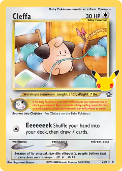 Cleffa 20/25 Classic Collection card from Celebrations