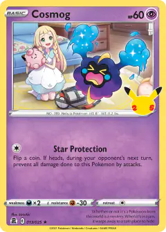 Cosmog 13/25 Rare card from Celebrations