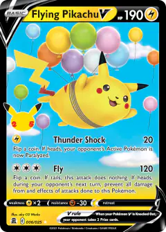 Flying Pikachu V 6/25 Rare Holo V card from Celebrations