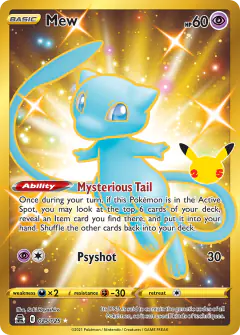 Mew 25/25 Rare Holo card from Celebrations