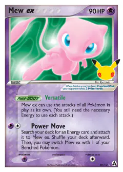Mew ex 88/25 Classic Collection card from Celebrations